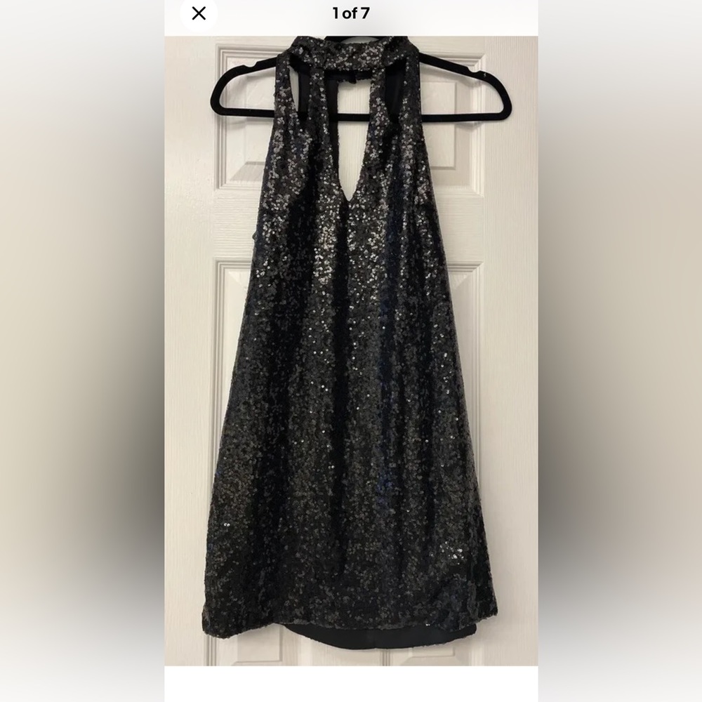 Black Sequin Mini Dress. Size M. Boutique Dress. Party. Concert Wedding. Prom